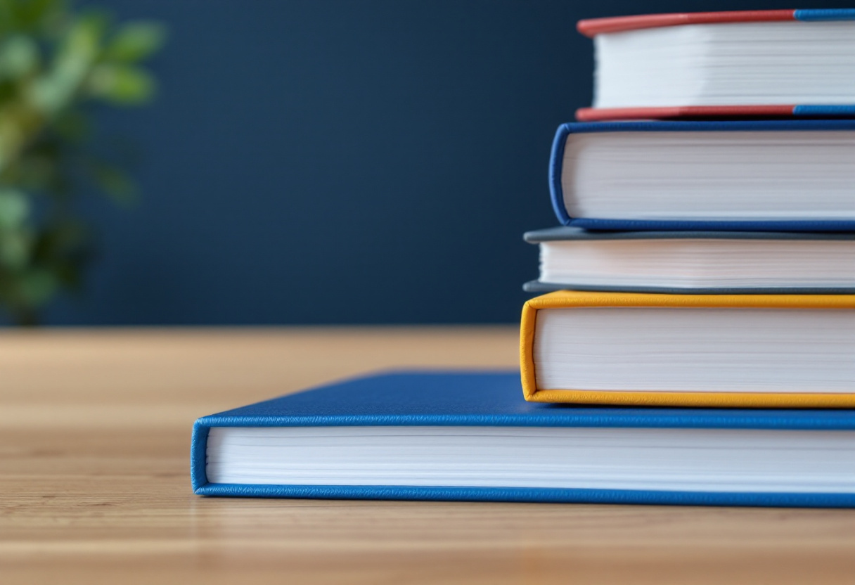 Pile de livres comptables reliés