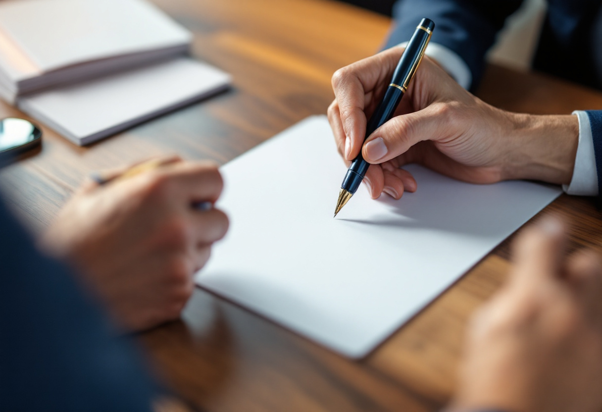 Bureau avec formulaire de dispense de mutuelle d'entreprise et stylo, ambiance feutrée
