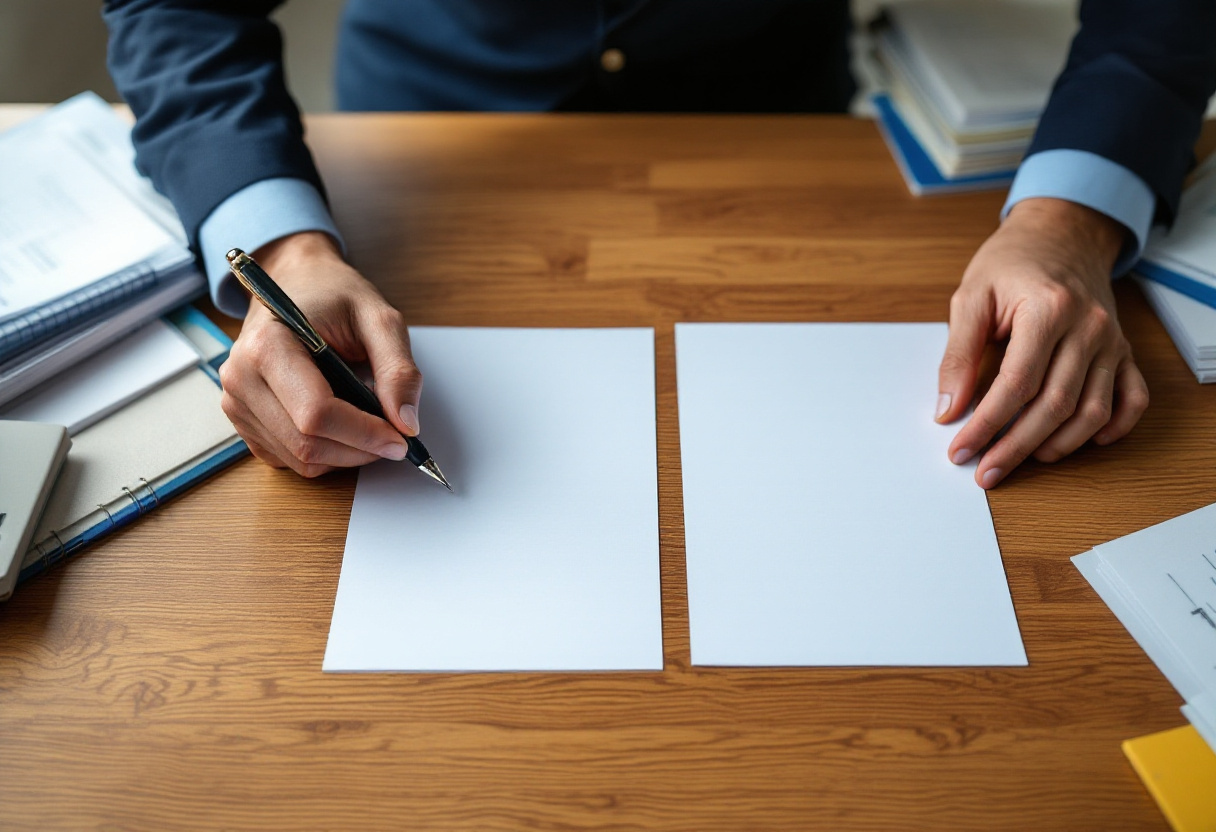Bureau comptable avec relevés de comptes clients et stylo pour le lettrage des factures et règlements