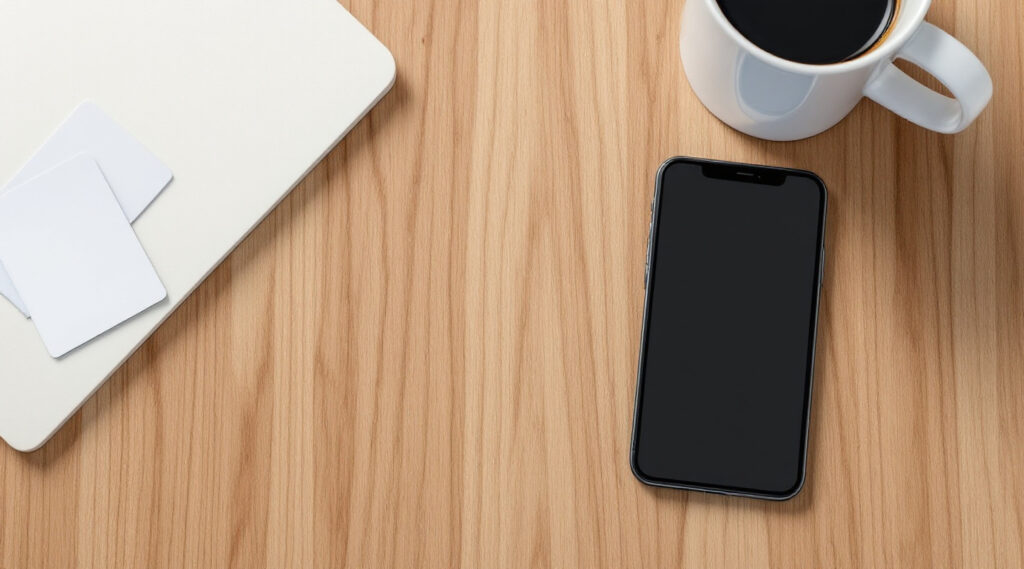 Smartphone et cartes pour une banque en ligne professionnelle